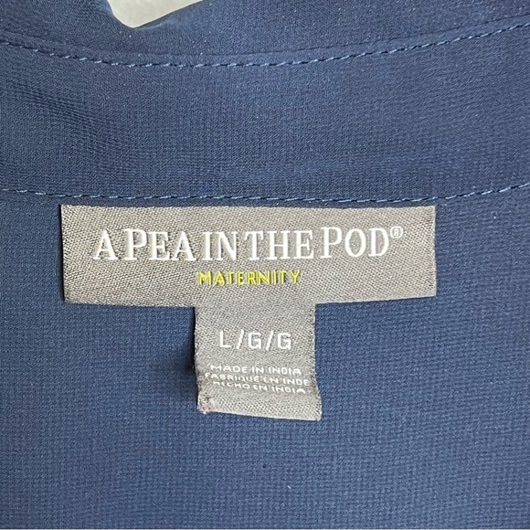 A Pea in the Pod Maternity Blue Tank Top Sleeveless Button VGUC M/L - Picture 6 of 10